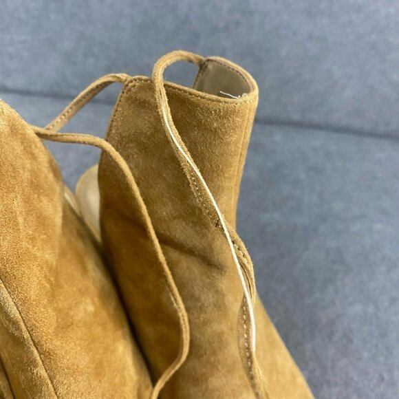 Brian Atwood Ankle Wrap Heel Tan Suede Leather Women’s Size 7.5 - Picture 4 of 15